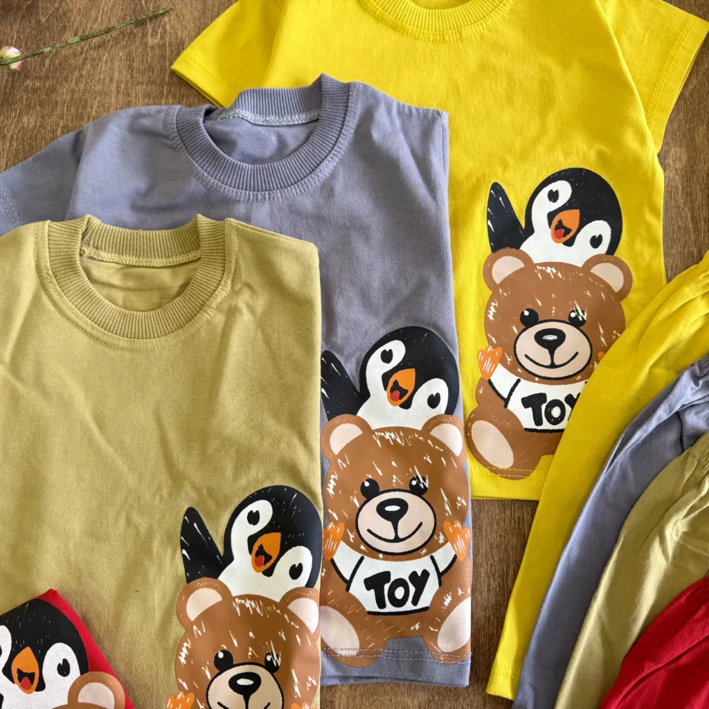 تیشرت شلوارک خرس و پنگوئن Toy سایز 35 تا 45 کد 5927