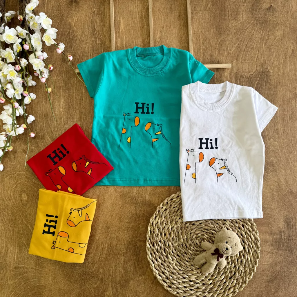 تیشرت تک دو زرافه Hi سایز 35 تا 45 کد 5934