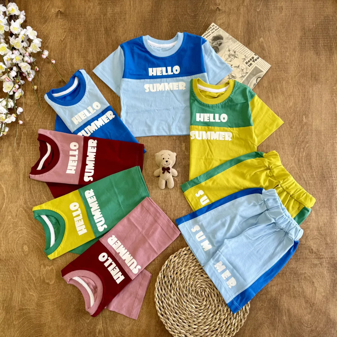 تیشرت شلوارک Hello Summer سایز 35،40 کد 5948