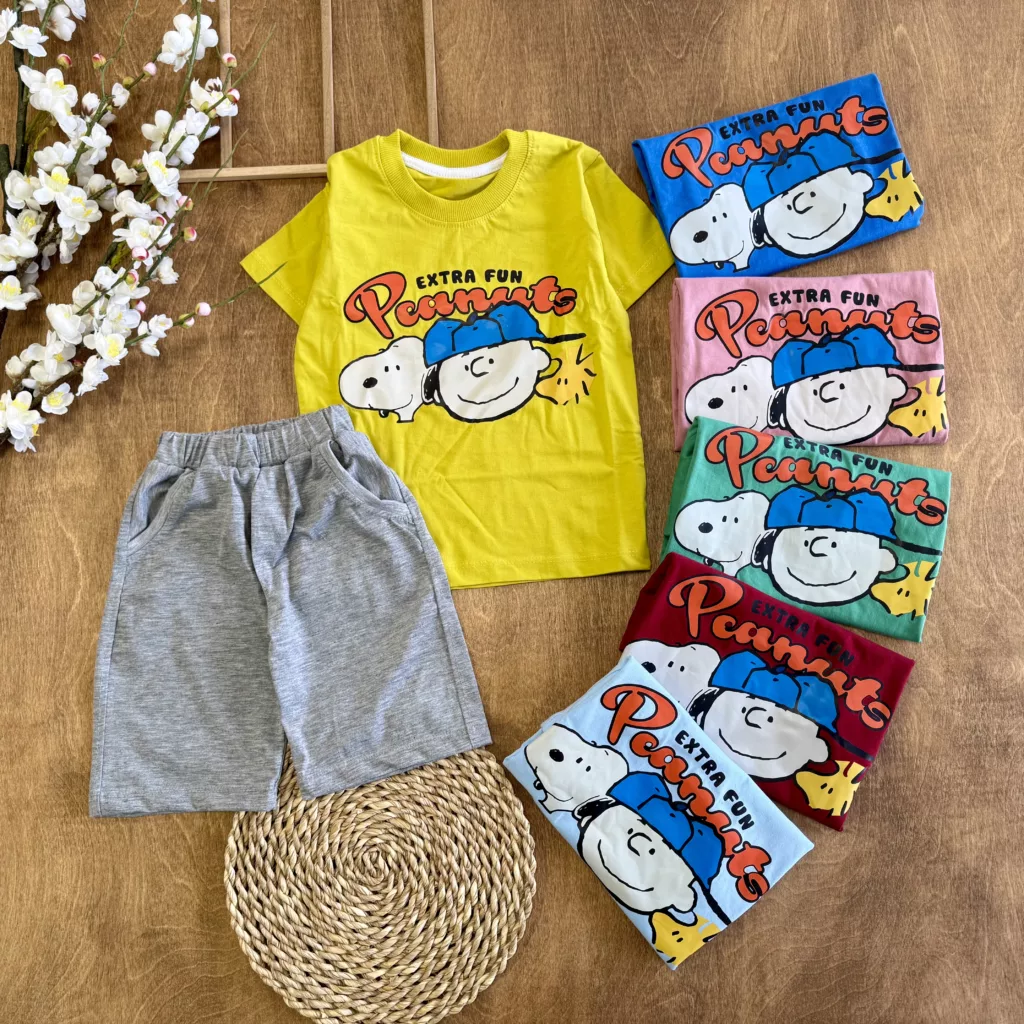 تیشرت شلوارک پسرک و اسنوپی peanuts سایز 45،50 کد 5946