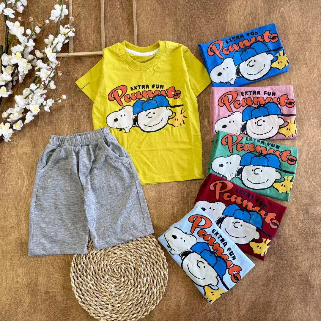 تیشرت شلوارک پسرک و اسنوپی peanuts سایز 45،50 کد 5946