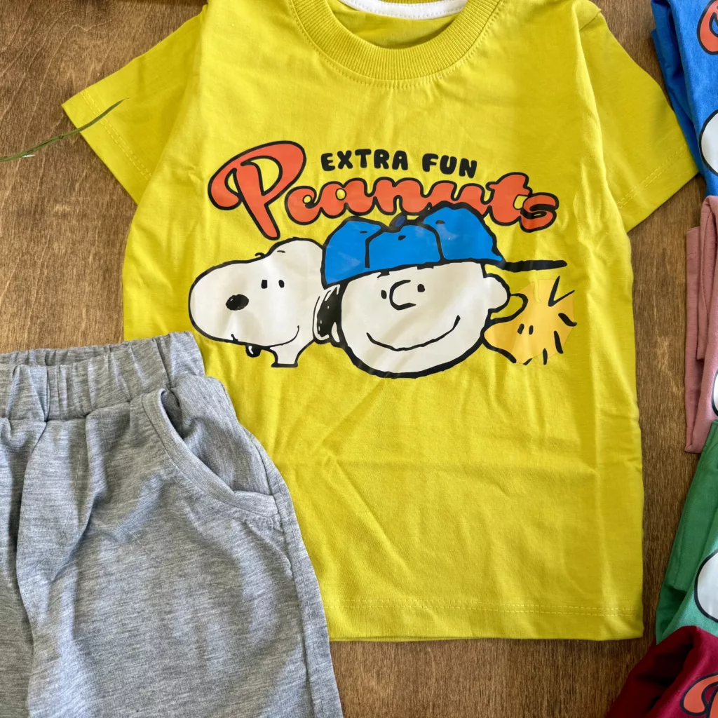 تیشرت شلوارک پسرک و اسنوپی peanuts سایز 45،50 کد 5946