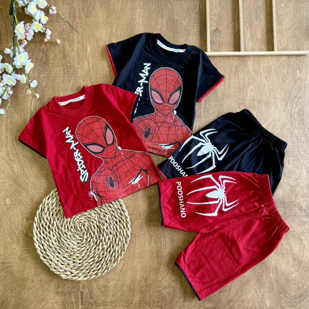 تیشرت شلوارک اسپایدرمن سایز 35،40 کد 5959