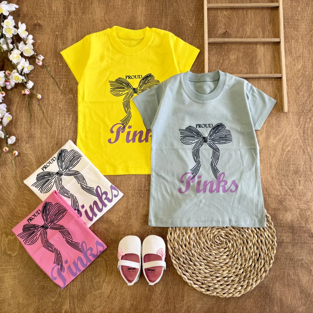 تیشرت تک پاپیون pinks سایز 40،45 کد 5975