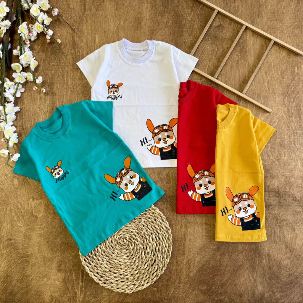 تیشرت تک خرگوش Hi سایز 40،45 کد 5976