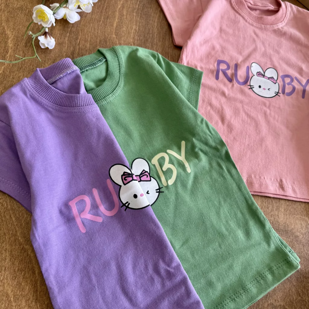 تیشرت تک خرگوش پاپیونی Rubby سایز 35 تا 45 کد 5984