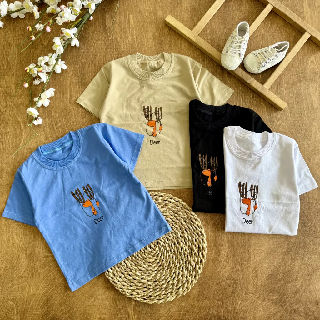 تیشرت تک گوزن نارنجی Deer سایز 35 تا 45 کد 5983