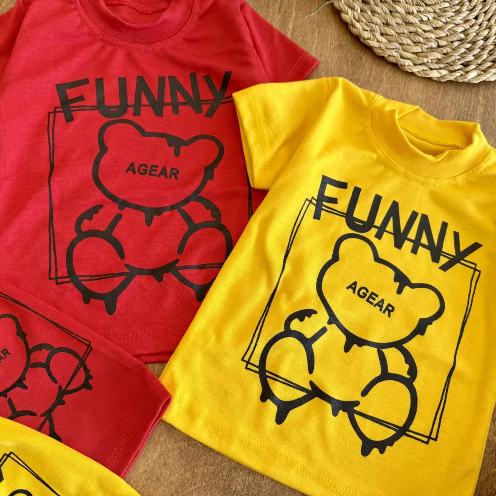تیشرت شلوارک خرس Funny سایز 4 تا 6 کد 5989