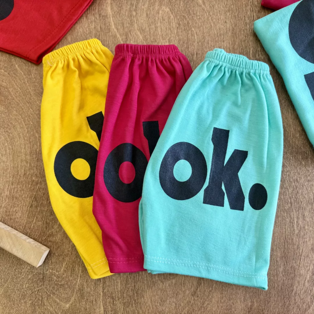 تیشرت شلوارک نخی OK سایز 4 تا 6 کد 6008