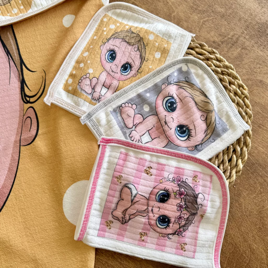 حوله و لیف چاپ کارتونی بچه سایز 90 کد 4012