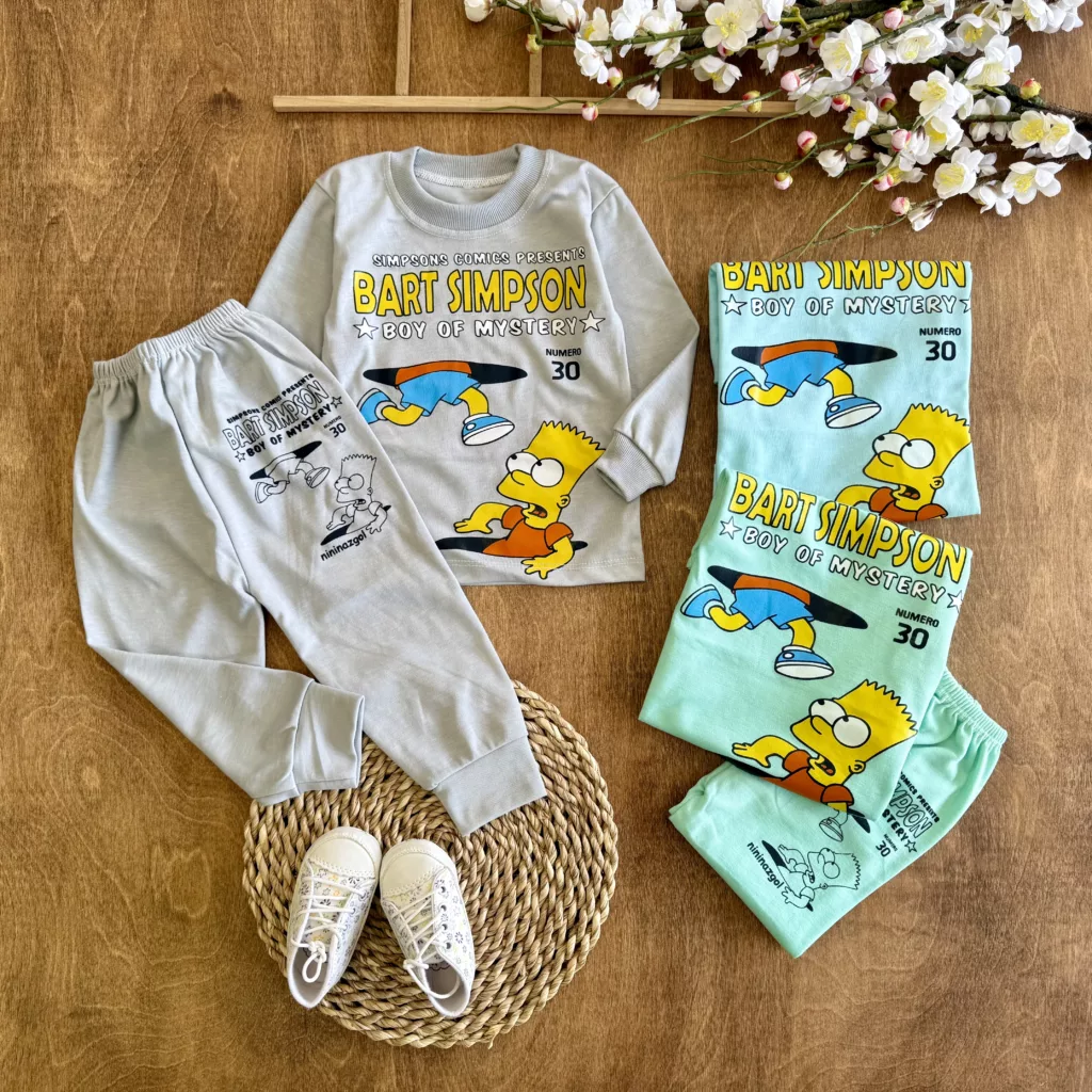 بلوز شلوار سیمپسون سایز ۴ تا ۶ کد 6086