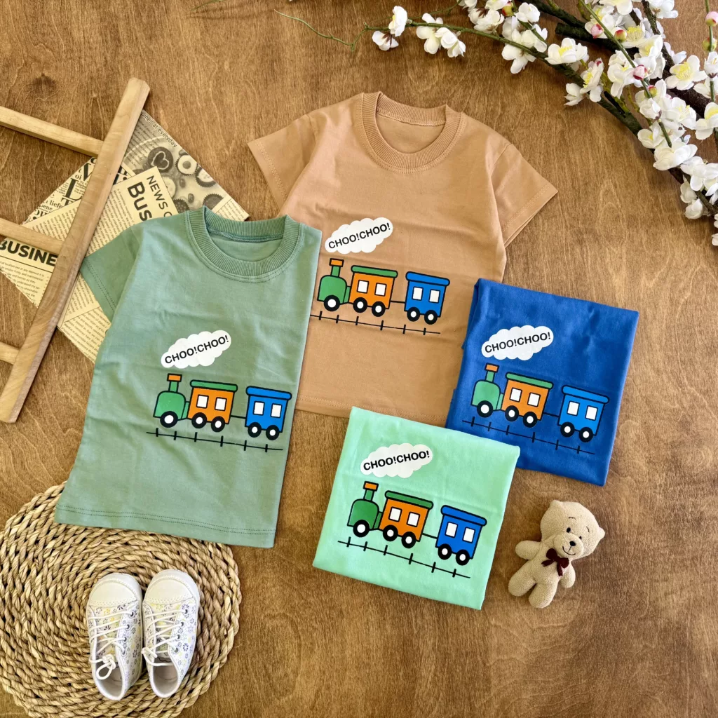 تیشرت تک قطار choo choo سایز 35 تا 45 کد 6108