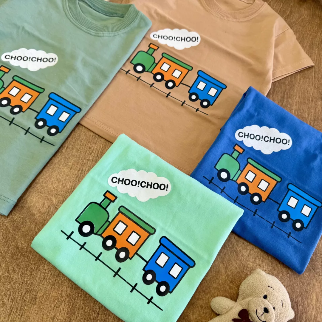 تیشرت تک قطار choo choo سایز 35 تا 45 کد 6108