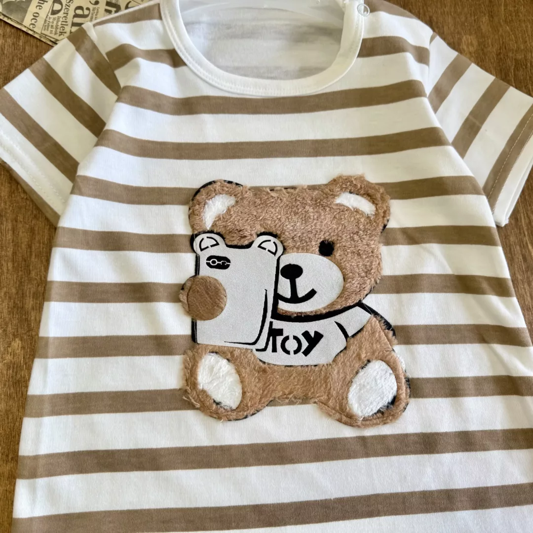 رامپر راه راه خرس و گوشی Toy (افقی) کد 1548