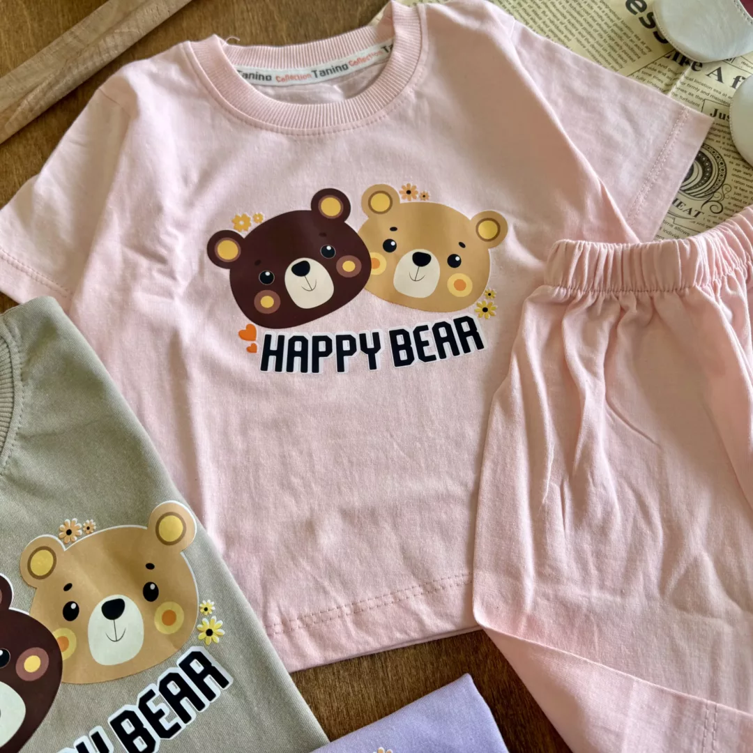 تیشرت شلوارک دو کله خرس happy bear کد 6135