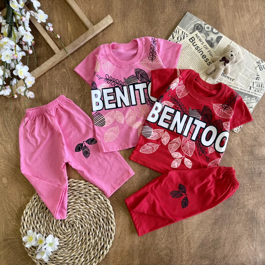 تیشرت شلوارک طرح برگ Benitoo کد 6131