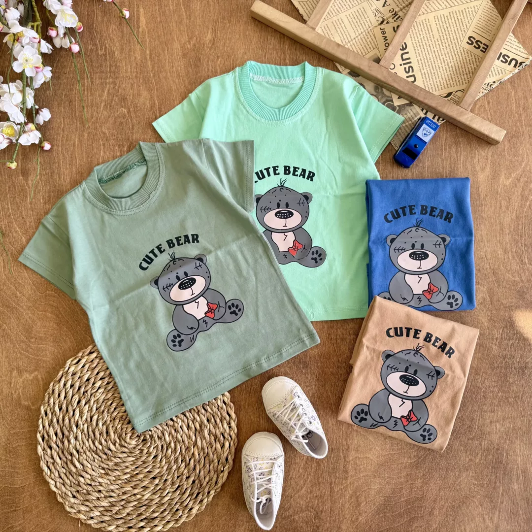 تیشرت تک خرس نشسته cute bear سایز 35 تا 45 کد 6159