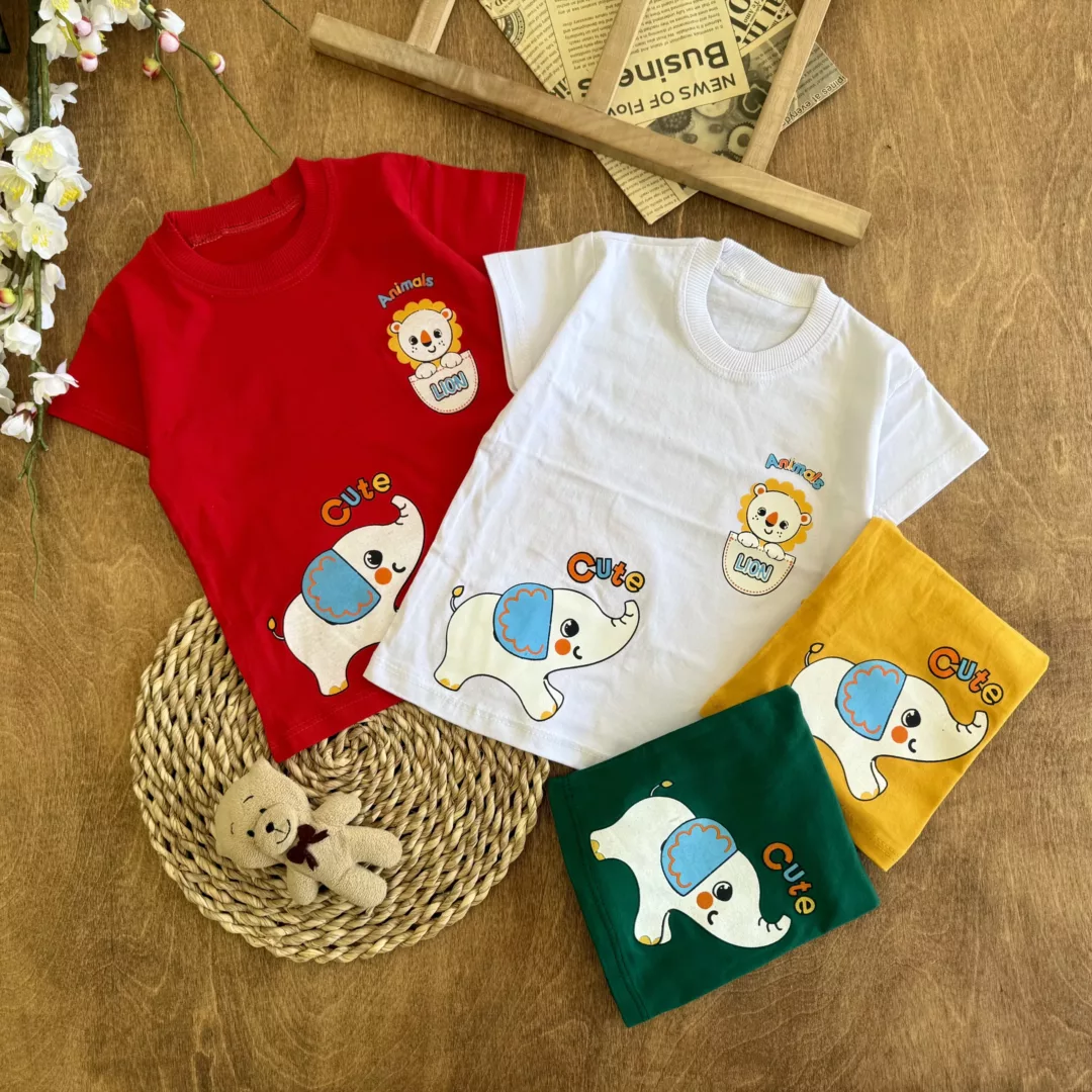 تیشرت تک طرح فیل cute سایز 35 تا 45 کد 6187