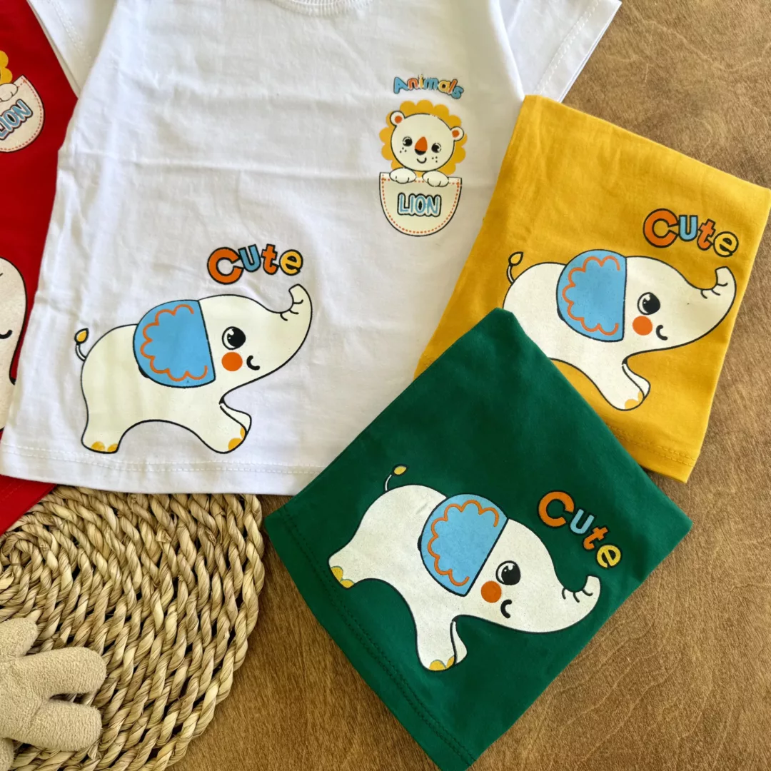 تیشرت تک طرح فیل cute سایز 35 تا 45 کد 6187