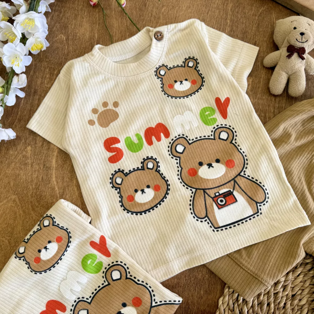 تیشرت شلوارک کبریتی خرس summer کد 6192