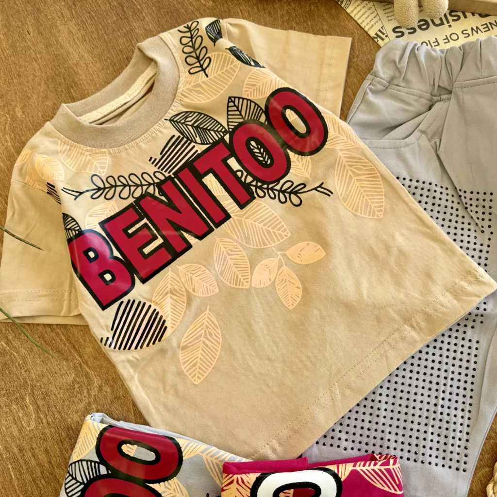 تیشرت شلوارک کتان برگ BENITOO سایز 40 تا 55 کد 6209