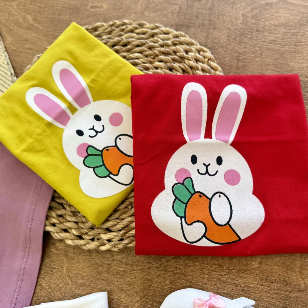 تیشرت تک خرگوش و هویج سایز 35 تا 45 کد 6197