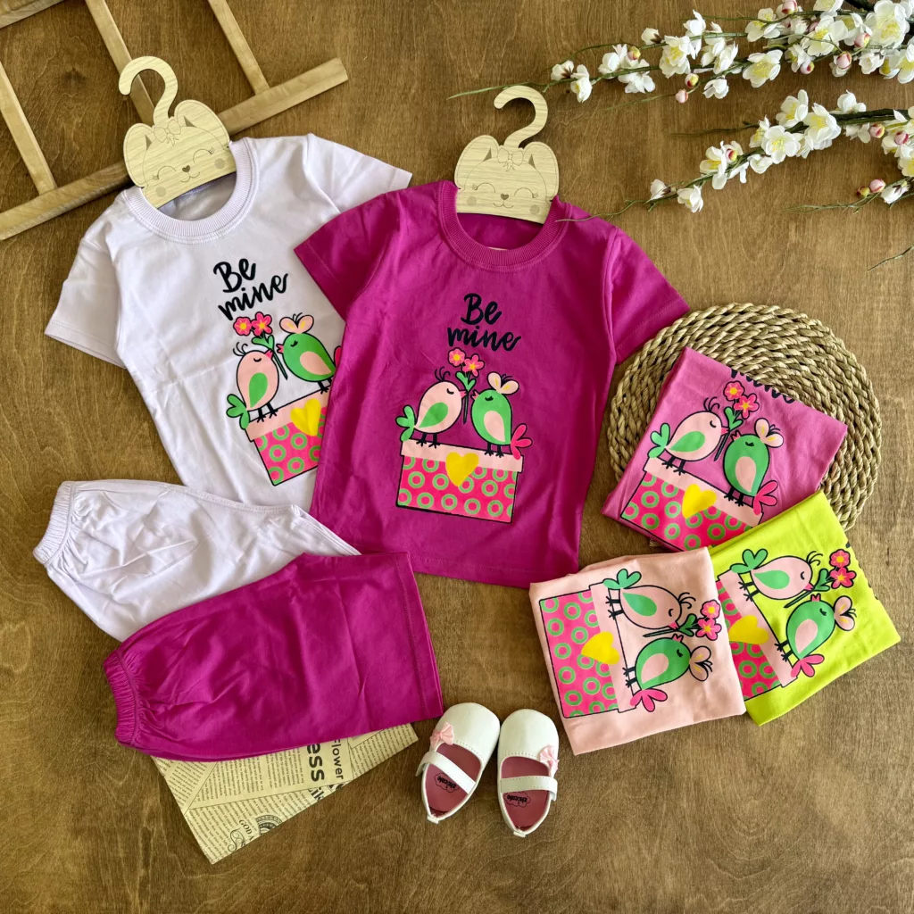 تیشرت شلوارک دو گنجشک be mine سایز 40،45 کد 6255