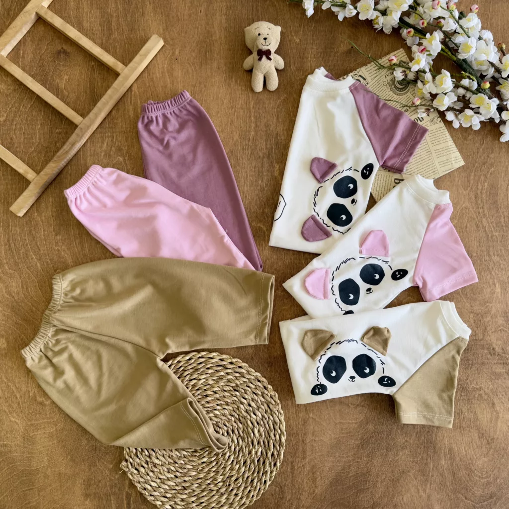 تیشرت شلوارک پاندا گوش دار peekaboo کد 6244