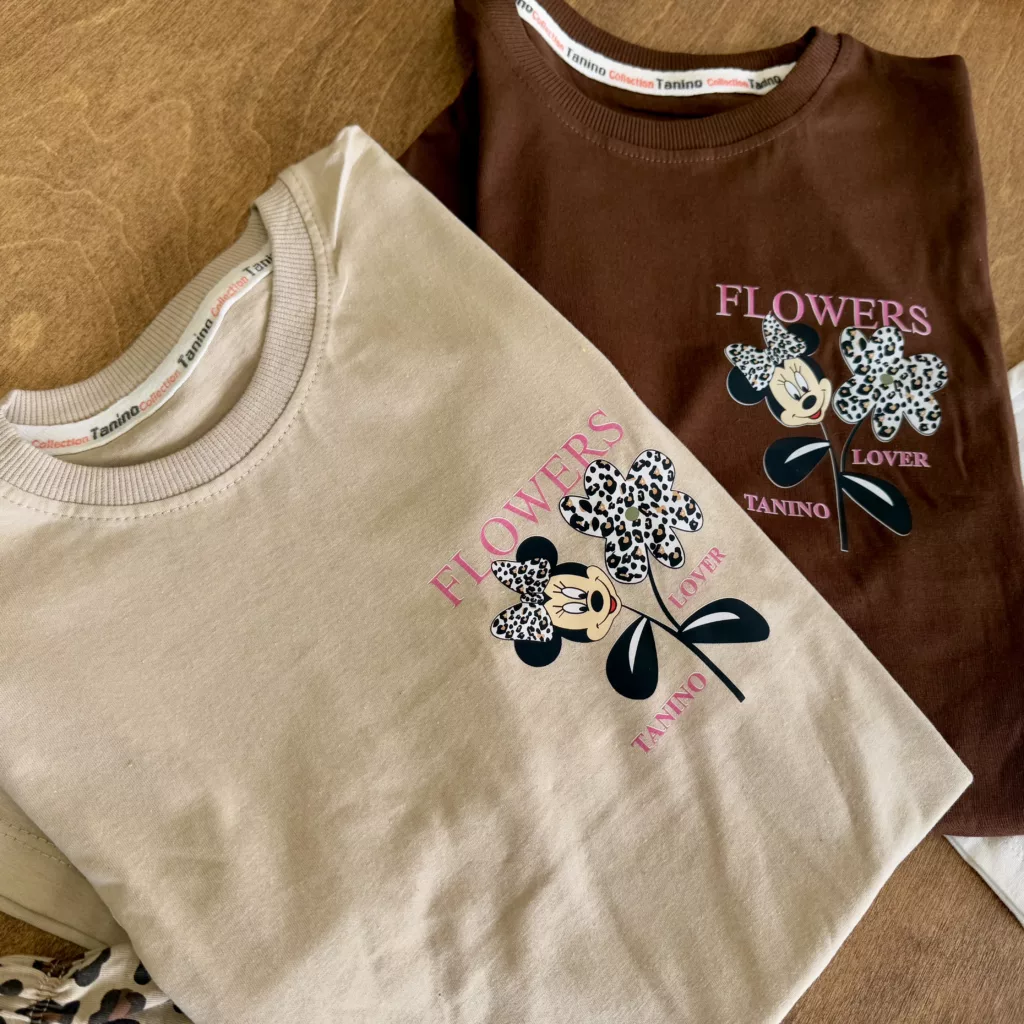 تیشرت شلوارک مینی موس و گل پلنگی flowers کد 6322