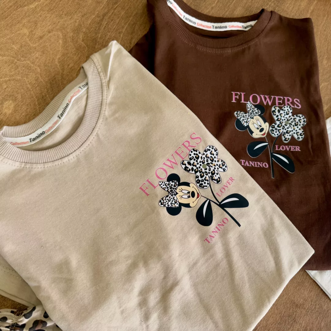 تیشرت شلوارک مینی موس و گل پلنگی flowers کد 6322