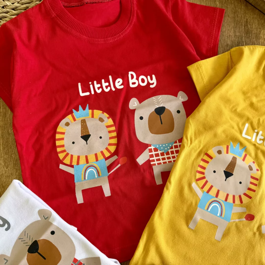 تیشرت تک شیر و خرس Little boy سایز 35 تا 45 کد 6331