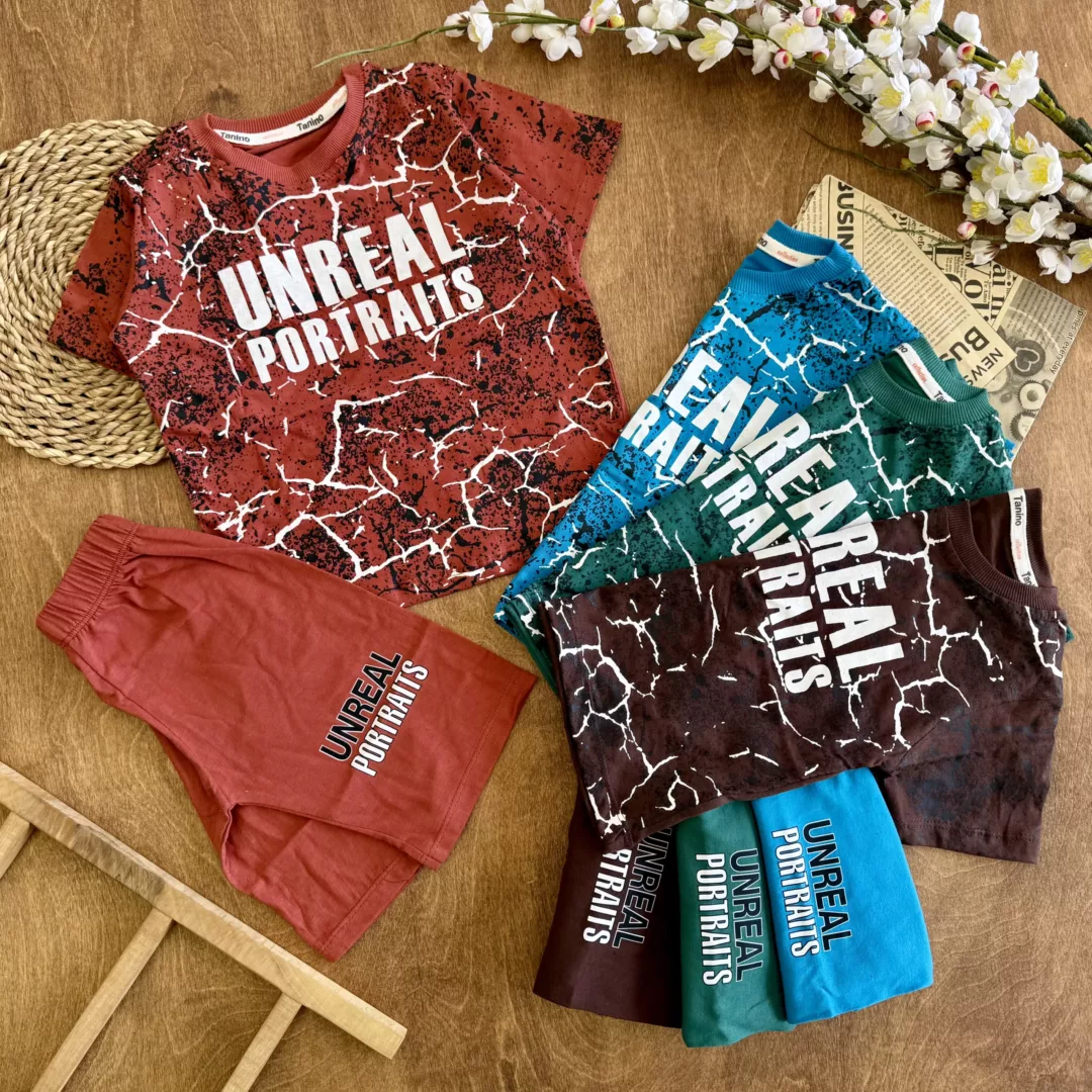 تیشرت شلوارک آبرنگی Unreal سایز 40،45 کد 6363