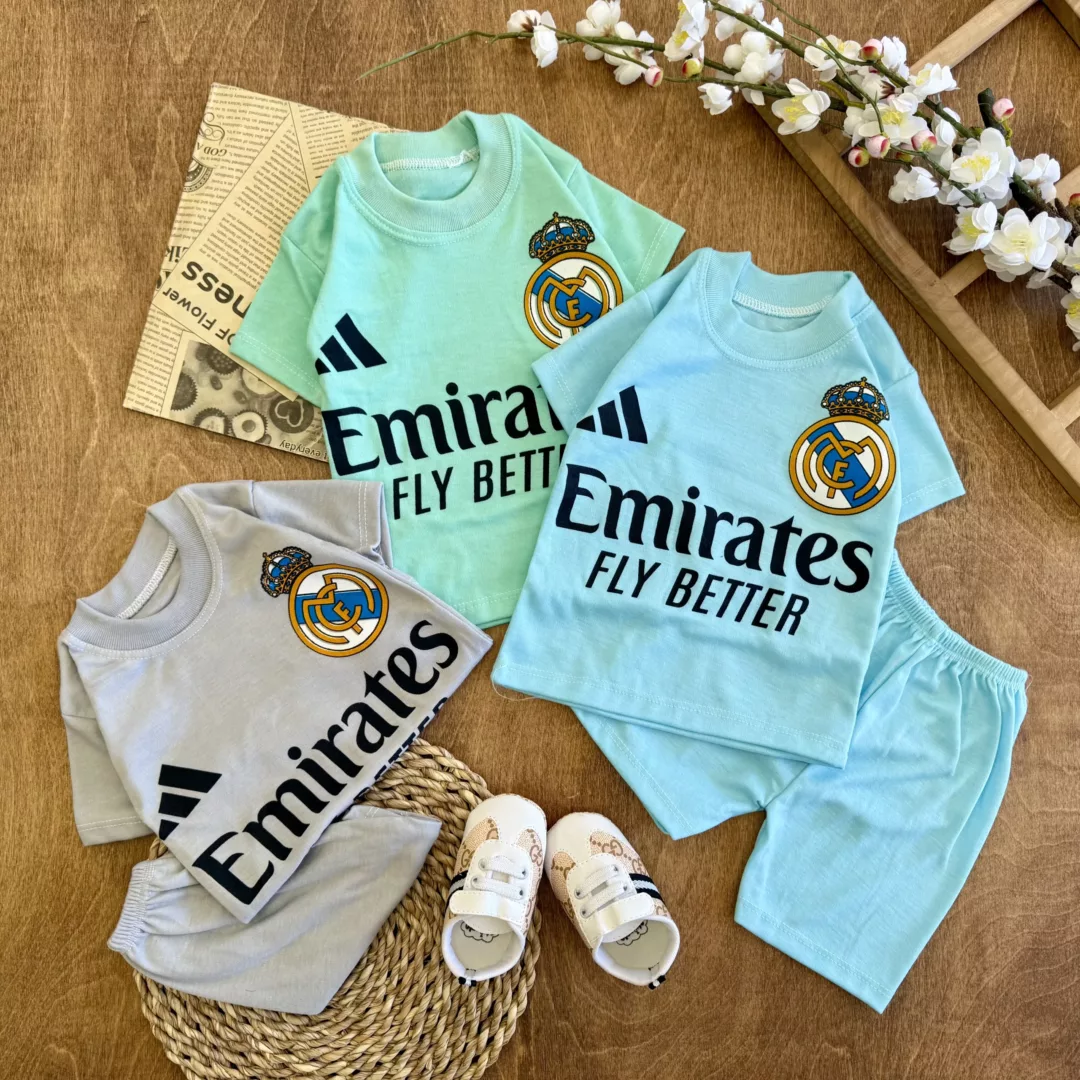 تیشرت شلوارک رئال Emirates سایز 4 تا 6 کد 6395