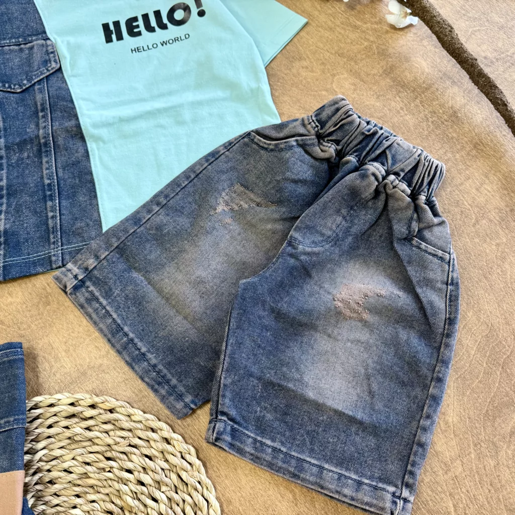 تیشرت شلوارک لی HELLO WORLD سایز 40 تا 55 کد 6407