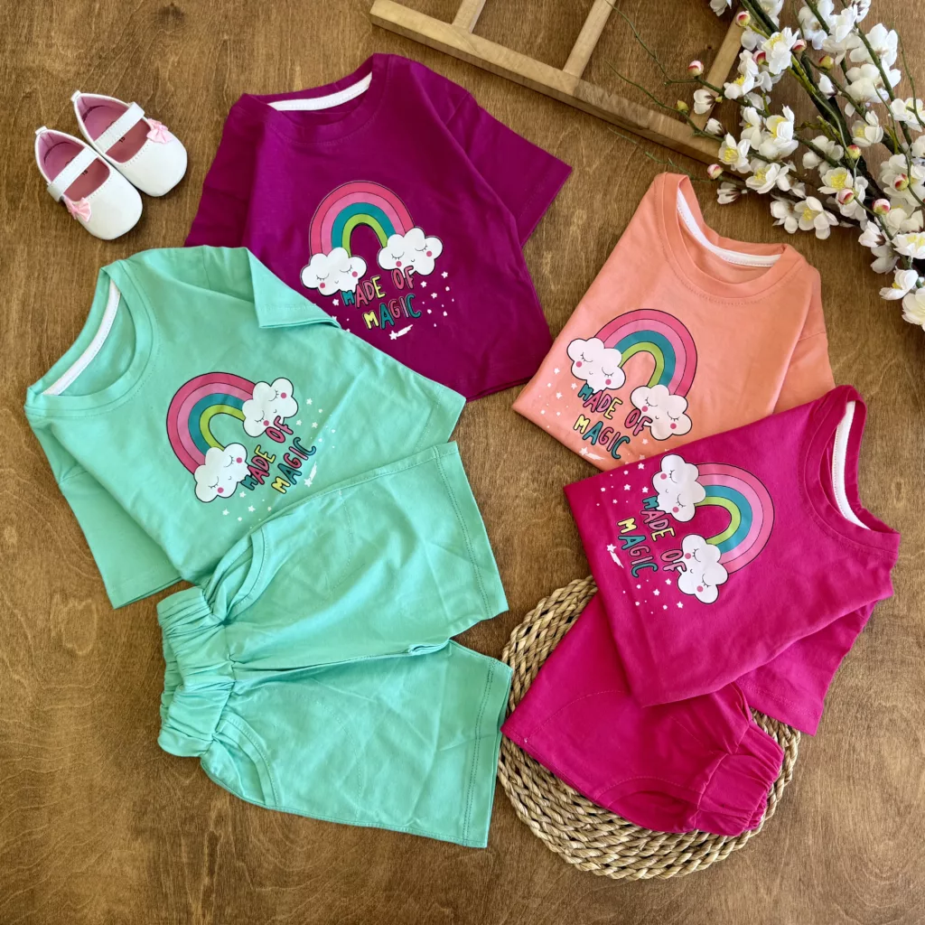 تیشرت شلوارک ابر و رنگین کمان MAGIC کد 6452