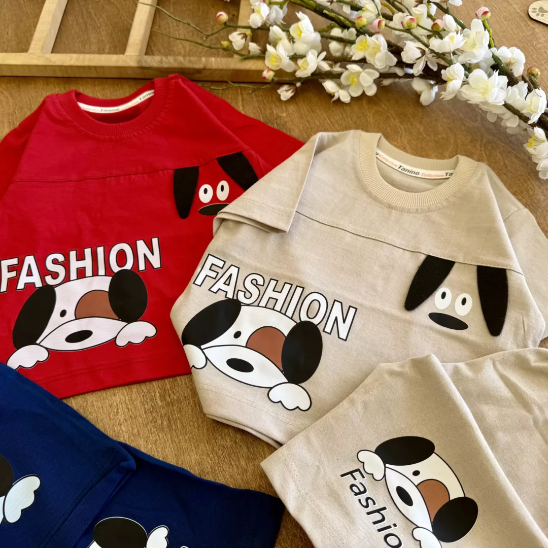 تیشرت شلوارک سگ گوش دار Fashion سایز 35 تا 45 کد 6453