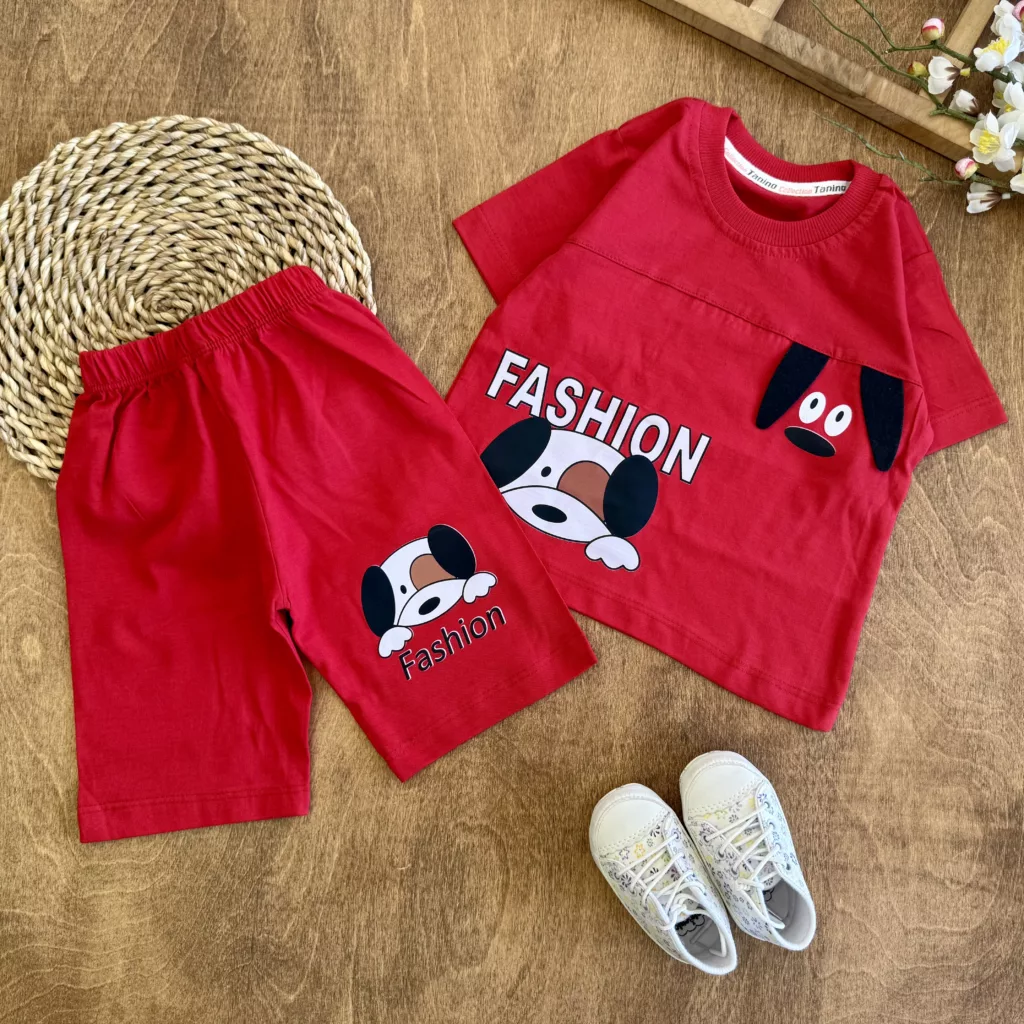 تیشرت شلوارک سگ گوش دار Fashion سایز 35 تا 45 کد 6453