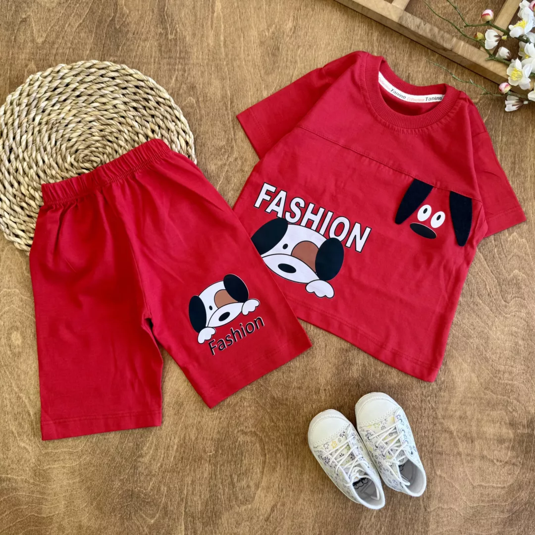 تیشرت شلوارک سگ گوش دار Fashion سایز 35 تا 45 کد 6453
