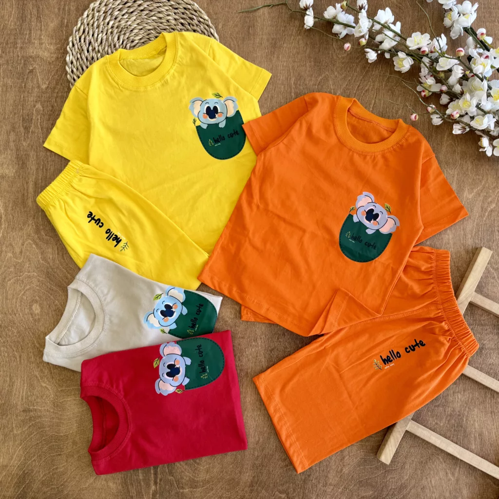 تیشرت شلوارک کوآلا جیبی Cute سایز40،45 کد 6459