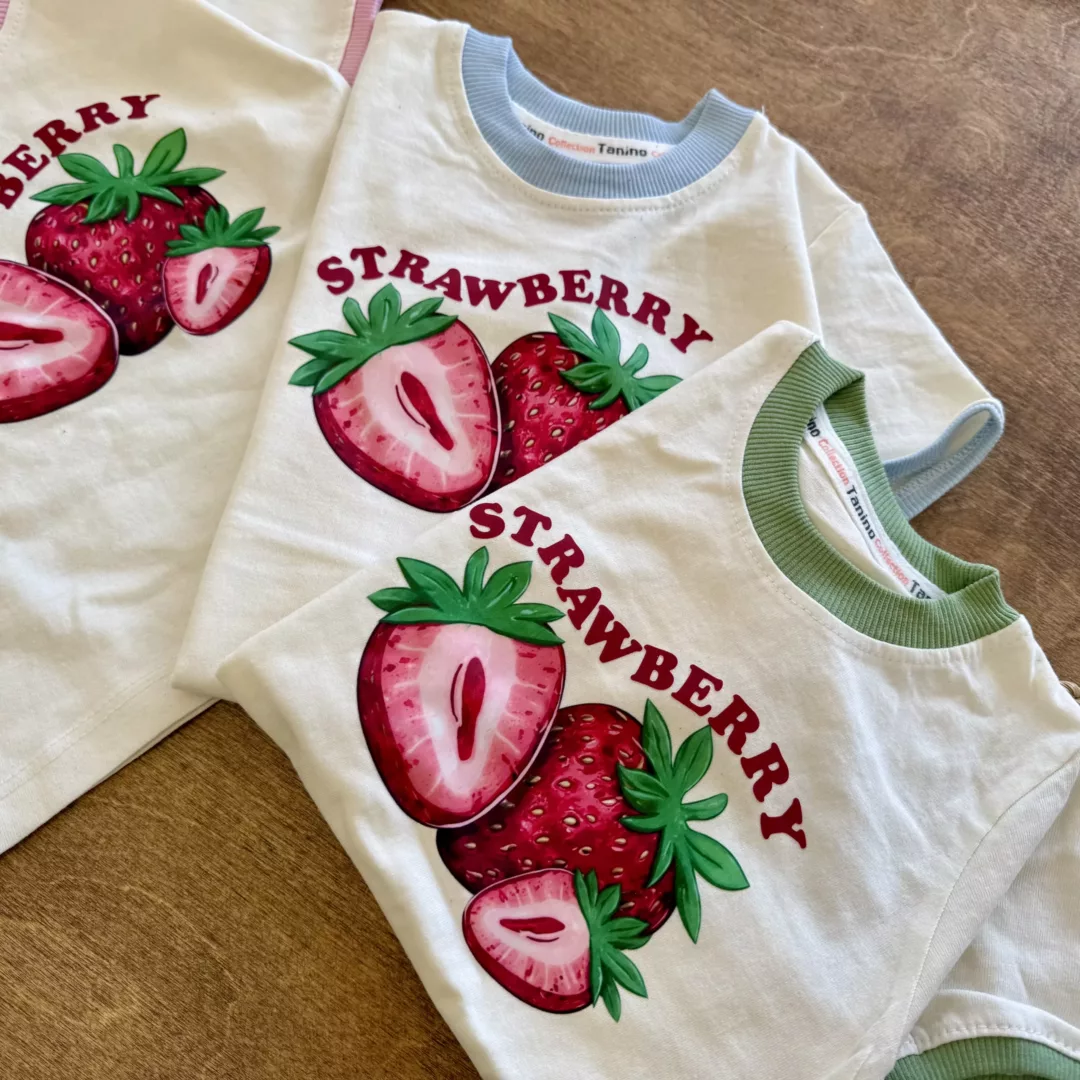 تیشرت شلوارک STRAW BERRY سایز 35 تا 45 کد 6474