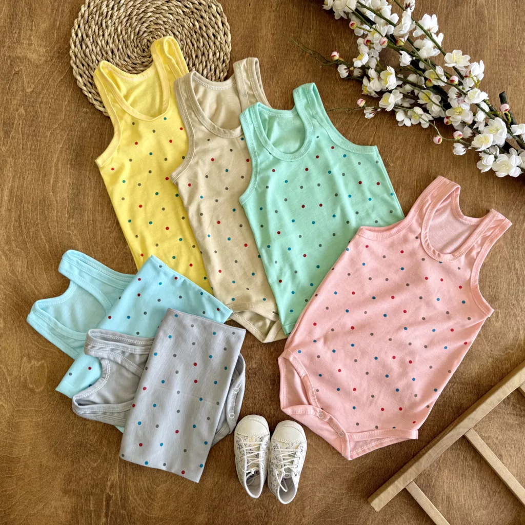 بادی رکابی خال خالی سایز ۵،۶ کد 6479