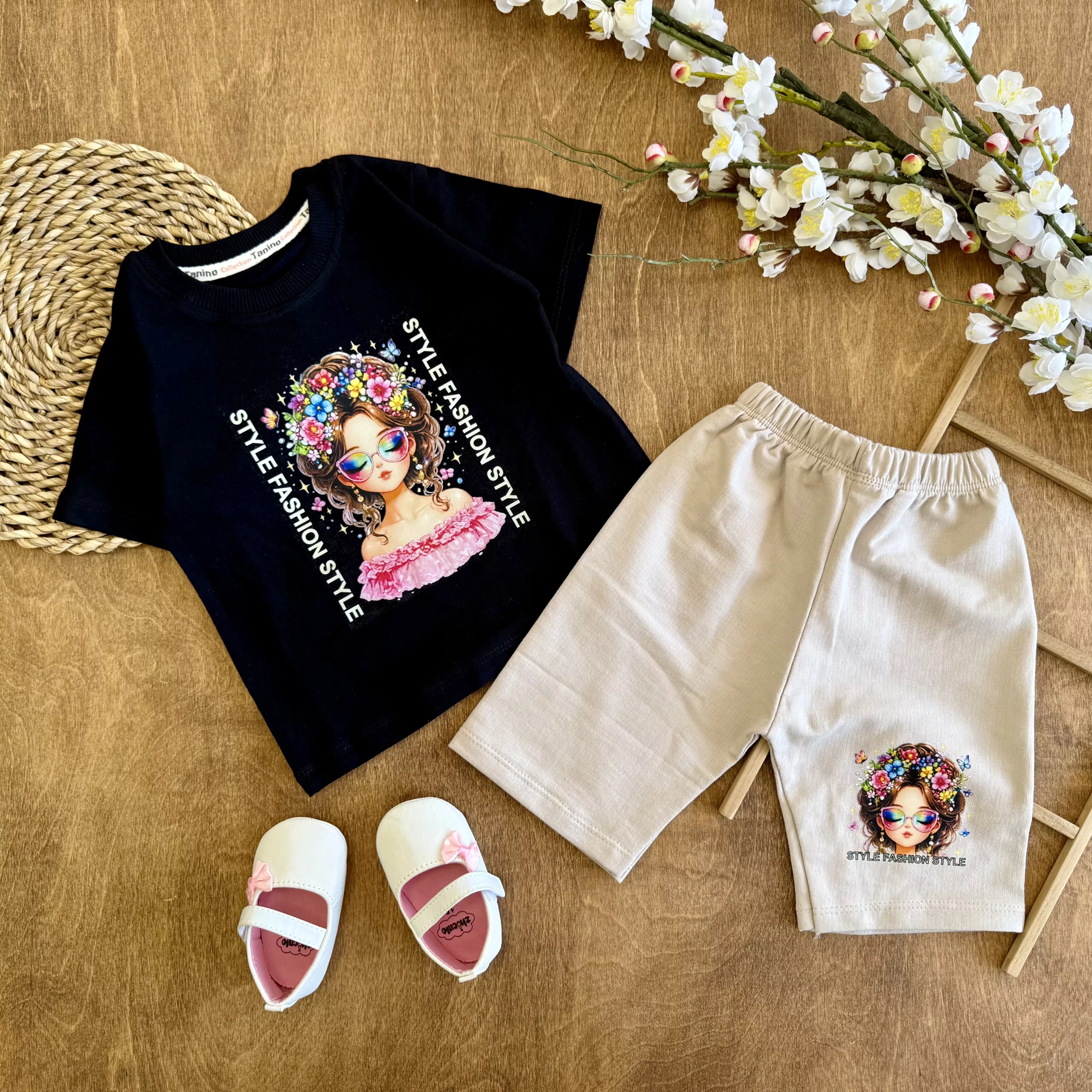 تیشرت شلوارک دختر عینکی style fashion کد 6492