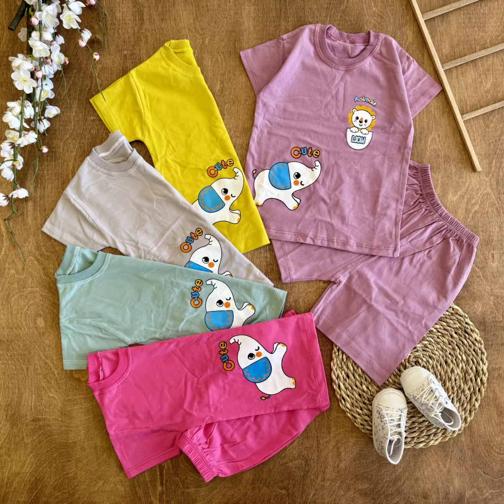 تیشرت شلوارک فیل و شیر جیبی CUTE سایز 40،45 کد 6517
