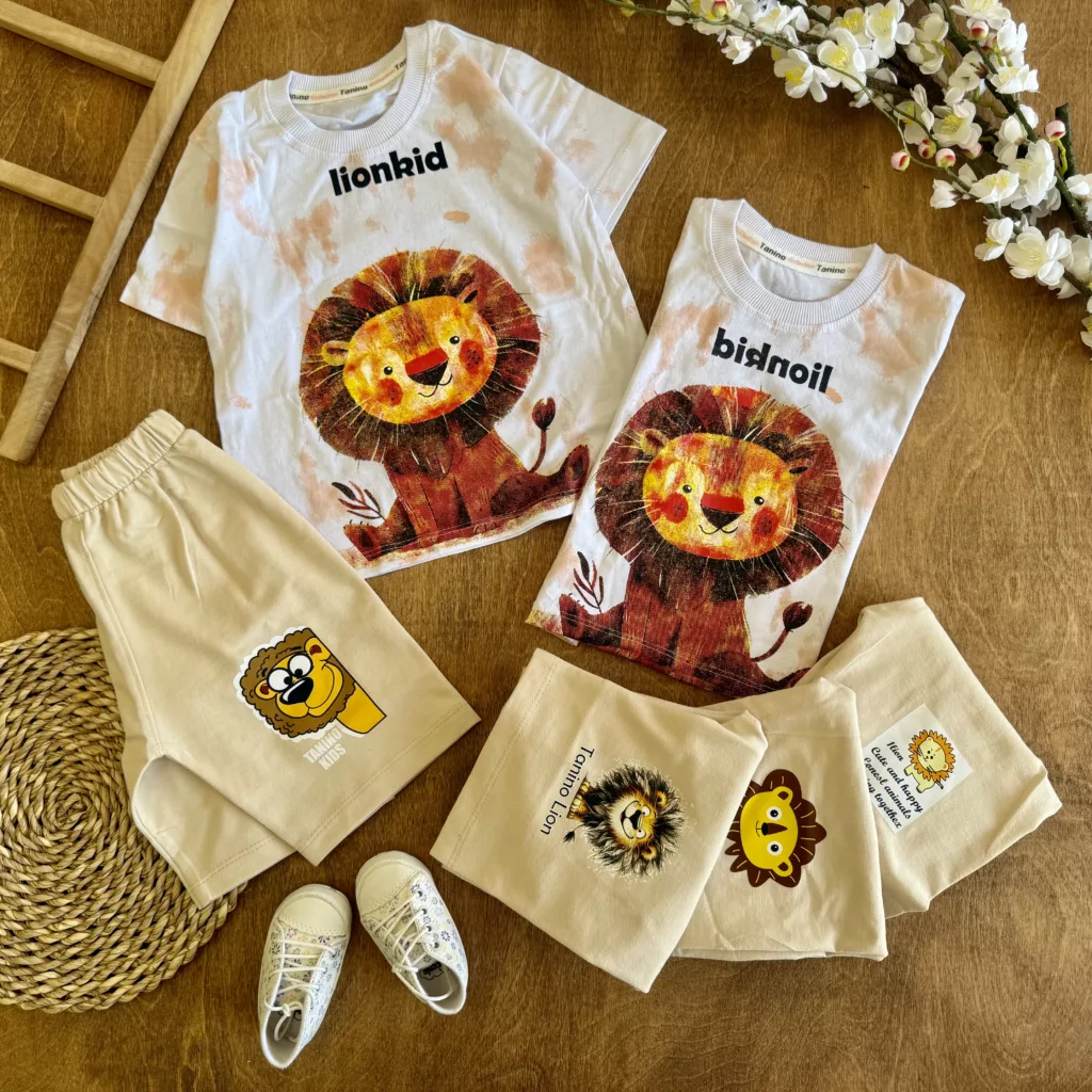 تیشرت شلوارک شیر Lion Kid سایز 35 تا 50 کد 6611
