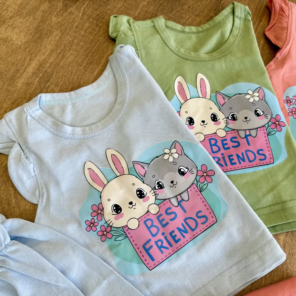 تاپ شلوارک خرگوش و گربه best friends کد 6628