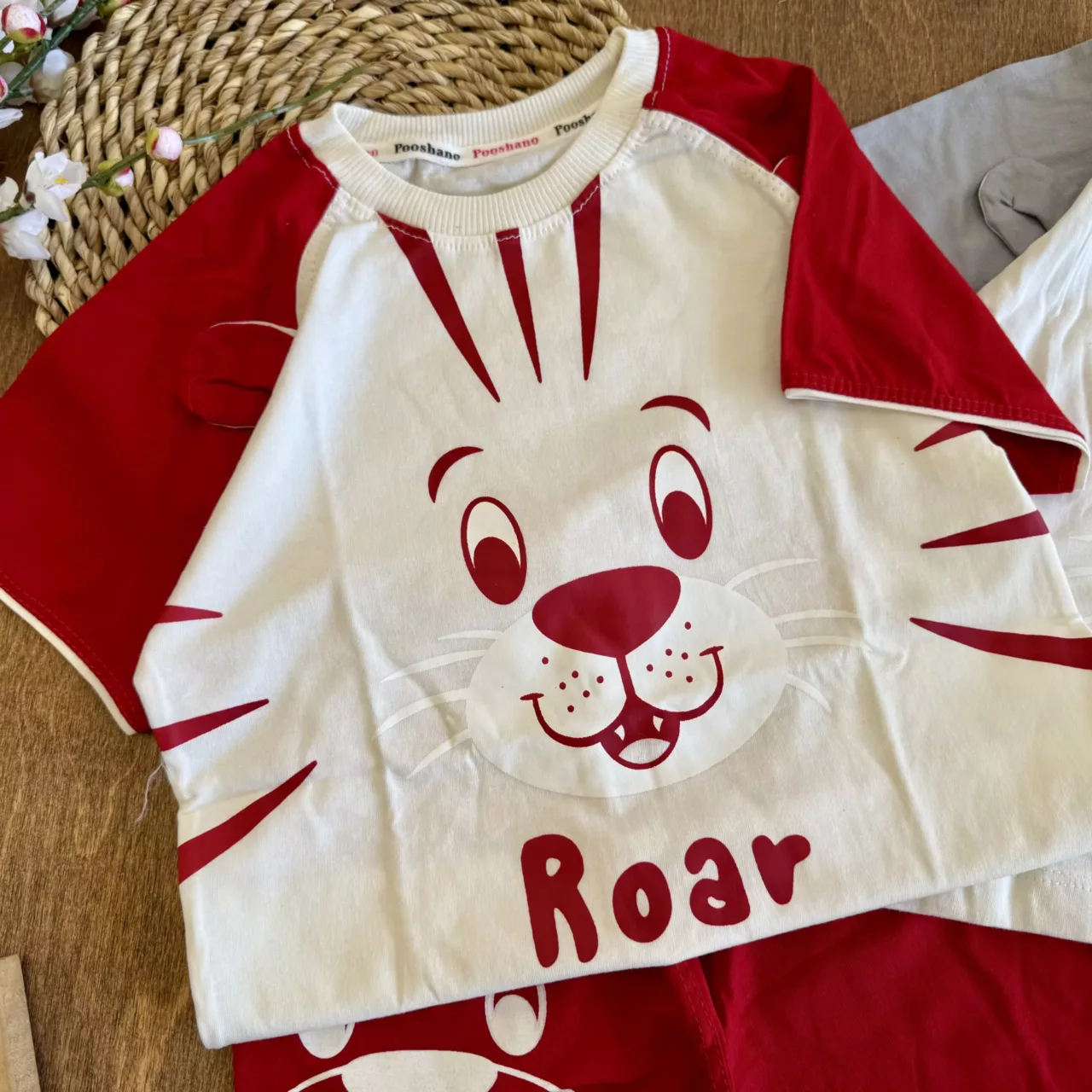 تیشرت شلوارک ببر گوش دار ROAR سایز 40 تا55 کد 6658