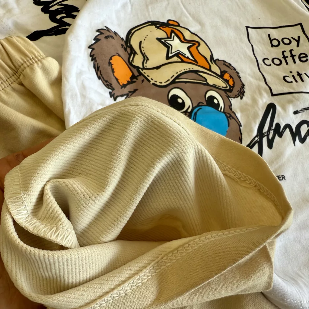 تیشرت شلوارک کله خرس کلاهدار Coffee City سایز 45،50 کد 6669