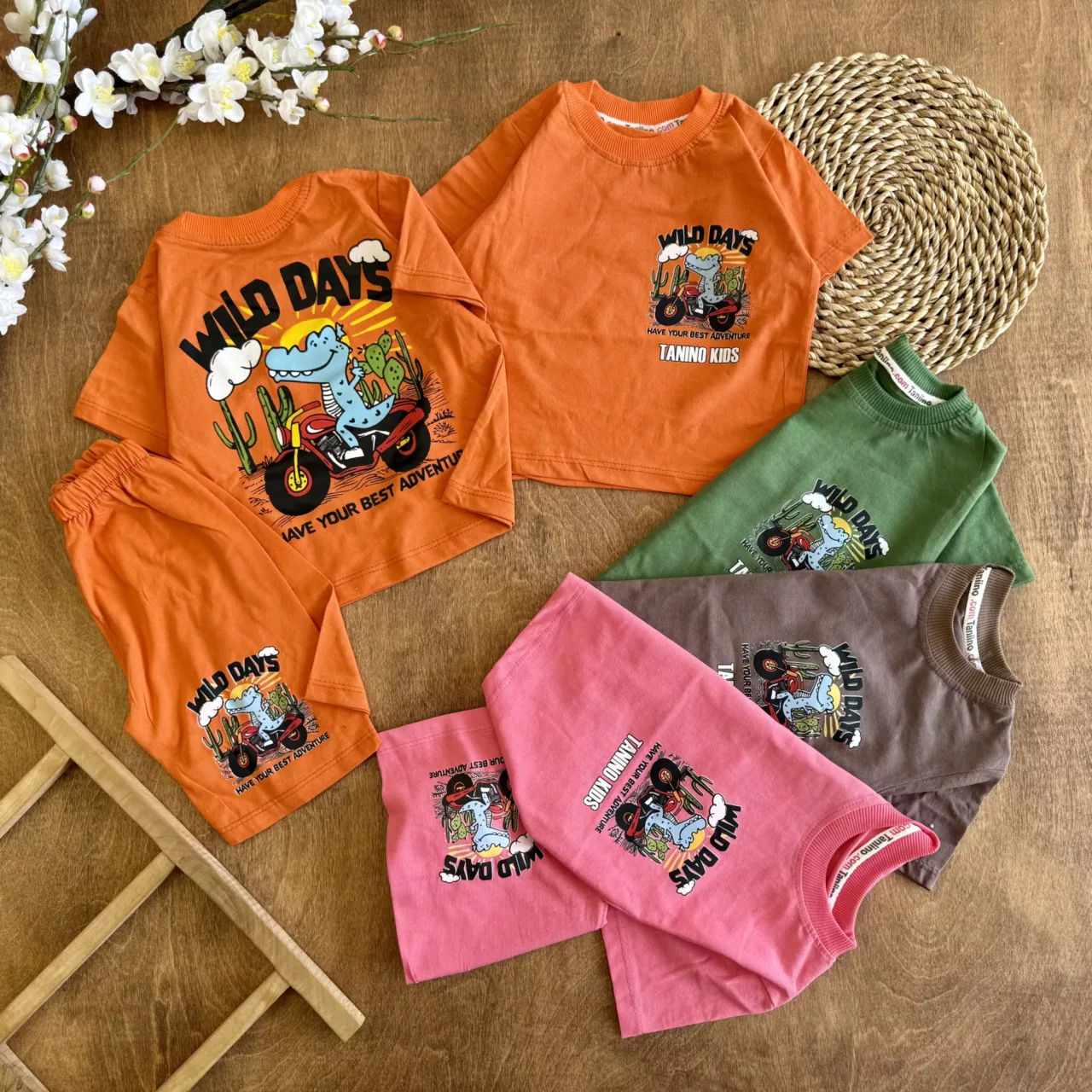 تیشرت شلوارک دایناسور موتور سوار WILD DAYS کد 6670