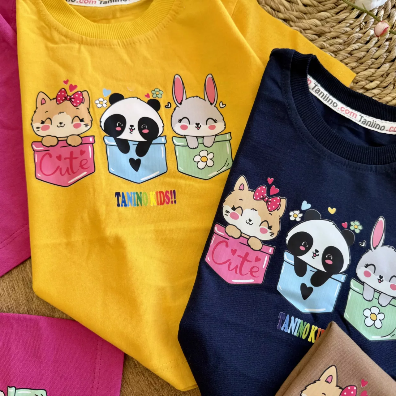 تیشرت شلوارک خرگوش،گربه و پاندا جیبی Cute کد 6692