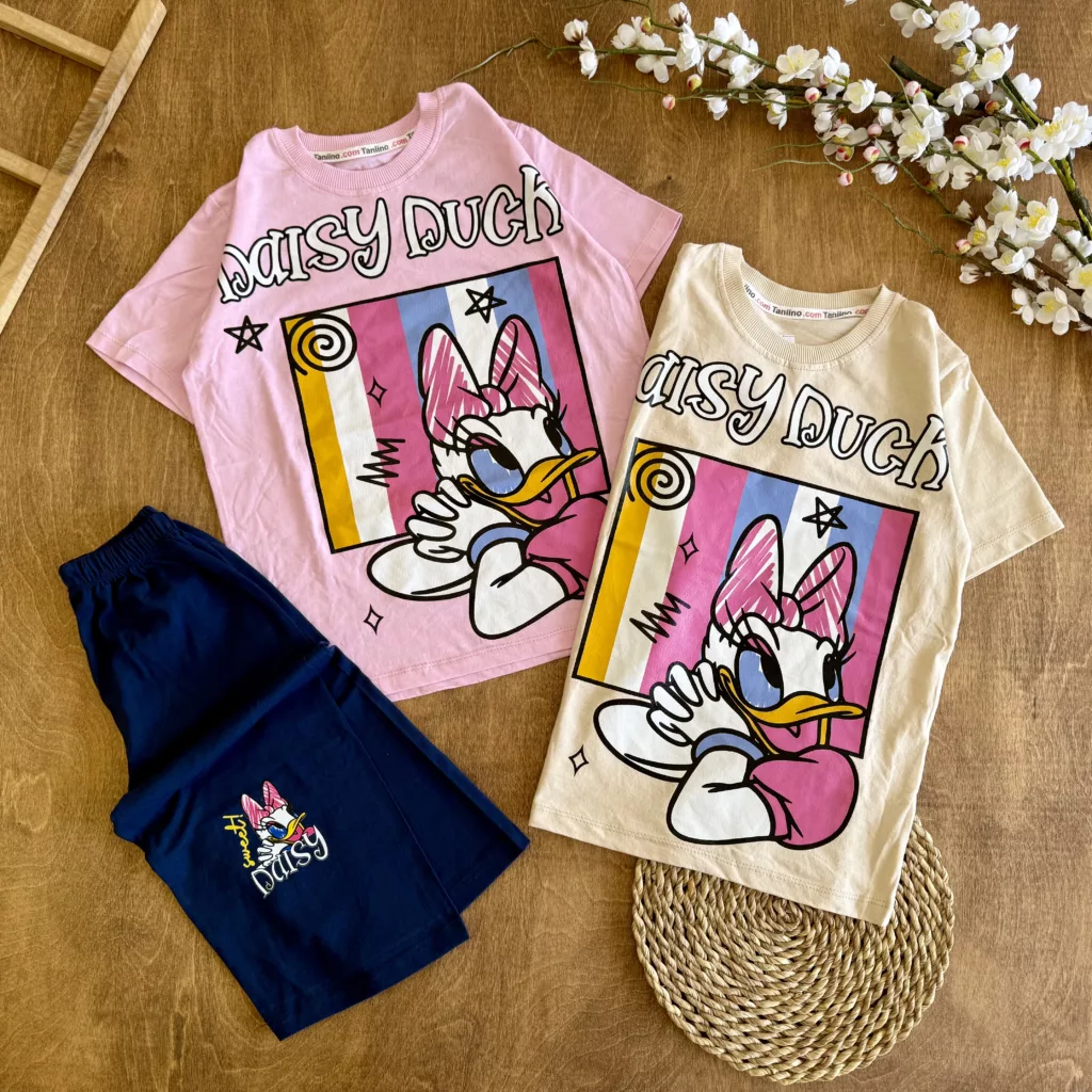 تیشرت شلوارک اردک Daisy Duck سایز 55 تا 65 کد 6694